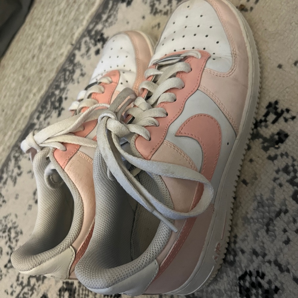 Nike Custom Painted Blush and White Athletic Shoes size 8